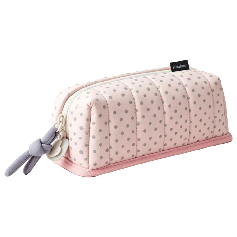 New Large Capacity Pencil Case Creative Dot Pattern Pencil Box Portable Pen Bag School Supplies
