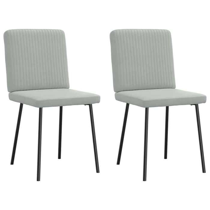 VidaXL Chaises à manger lot de 2 Gris clair Velours 4101186