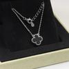 High-end Lucky Four-leaf Clover Necklace for Women 18k Agate High-end Carved Clavicle Chain