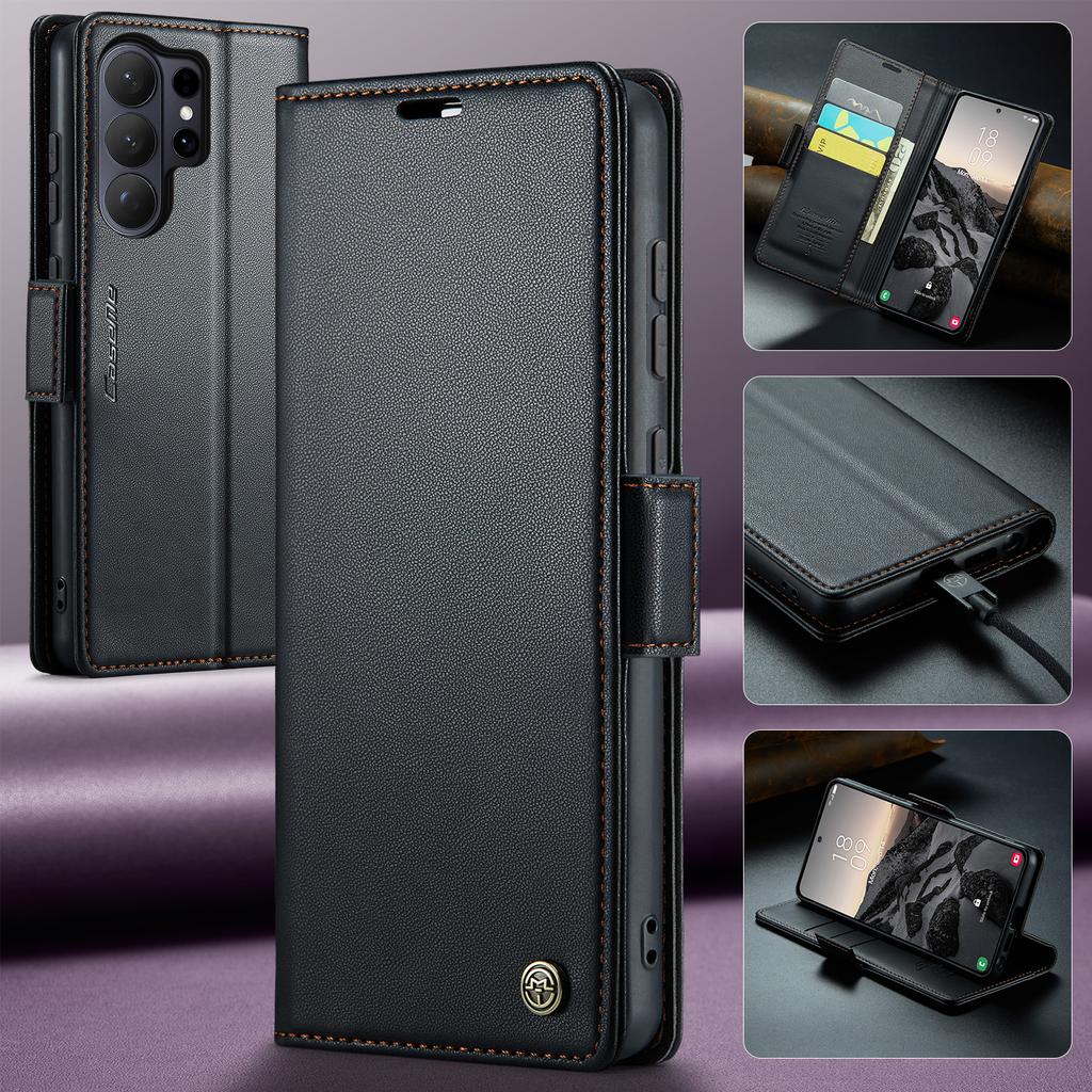 CaseMe Magnetic PU Leather Wallet Phone Case For Samsung Galaxy S26 Ultra/S25 Plus/S24/S23/S22/S21/S20 Card Holder Pocket Cover