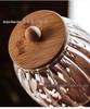 Striped High Borosilicate Glass Tea Jar for Kitchen