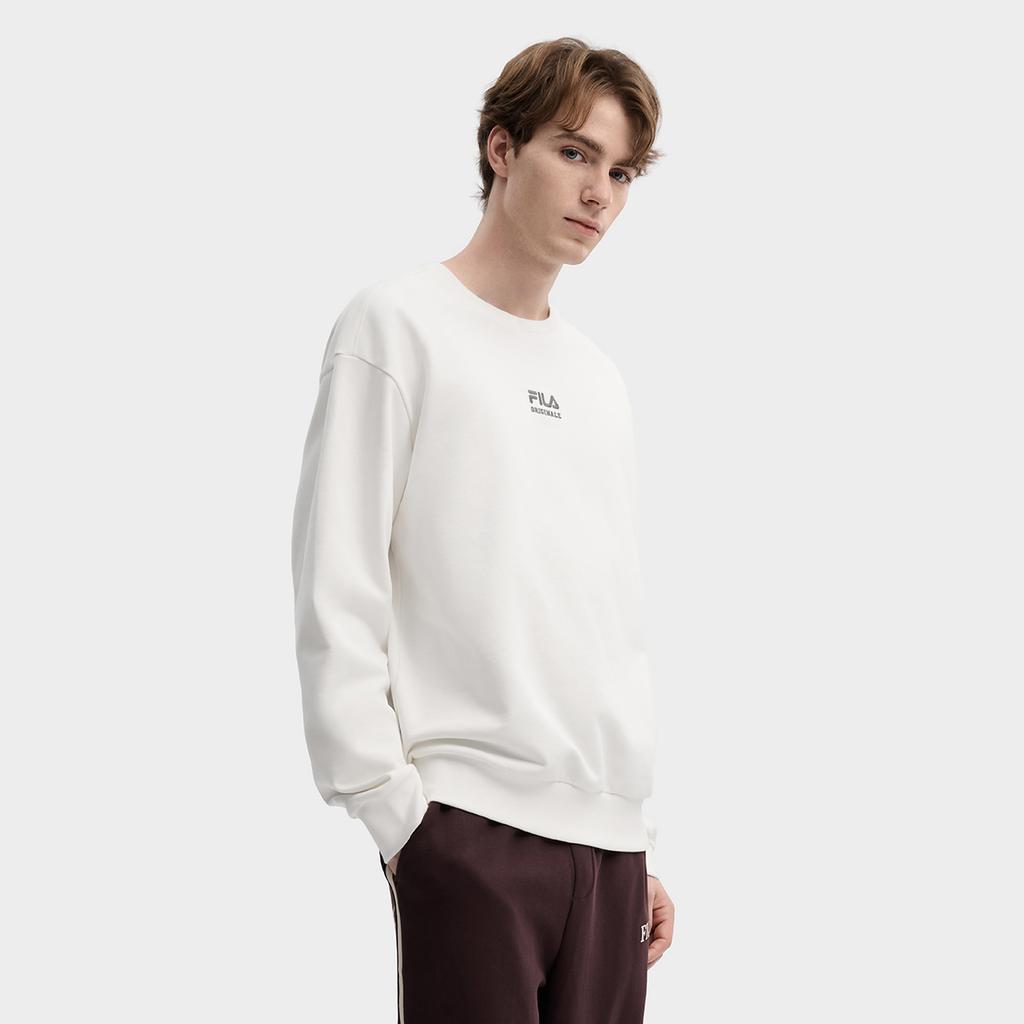 Fila Original Fashion Simple Retro Classic Personality Trendy Street Casual Comfortable Versatile Crew Neck Loose Sweatshirt F11M619210FWT