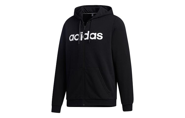 Adidas Neo Sweatshirts Men s Black Hooded Moderate Cardigan GJ8927 S