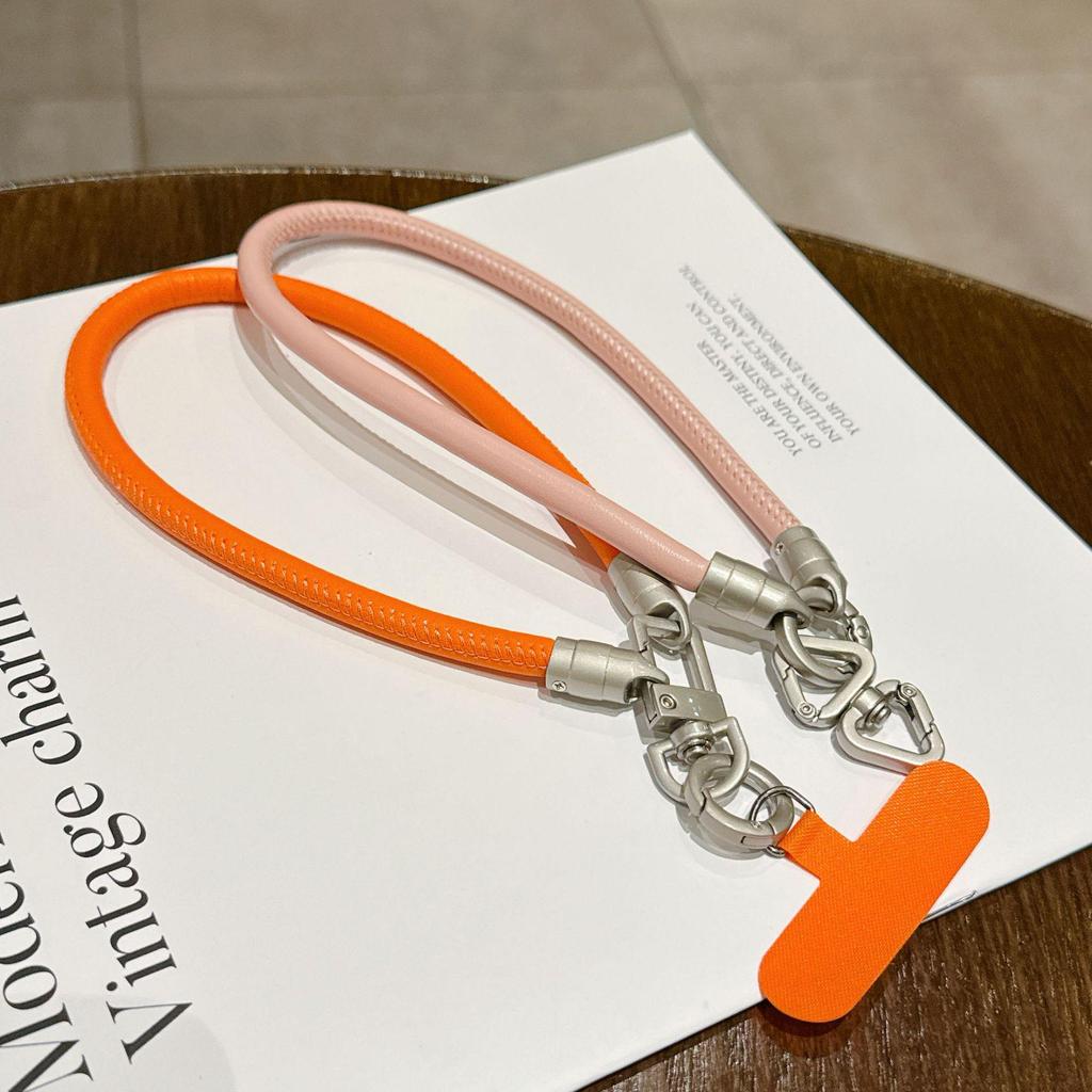 Dopamine Leather Phone Lanyard: Anti-Lost Rotating Wrist Strap & Keychain for Men and Women