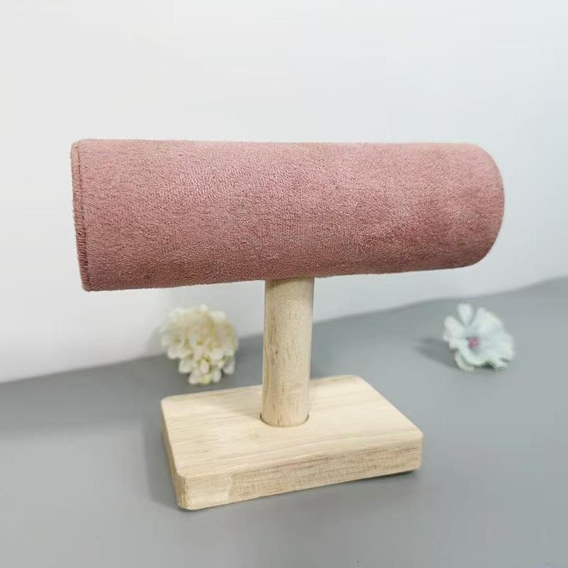 

Деревянная стойка для демонстрации браслетов, стойка для хранения часов и браслетов, однослойная стойка для украшений в форме буквы I розовый