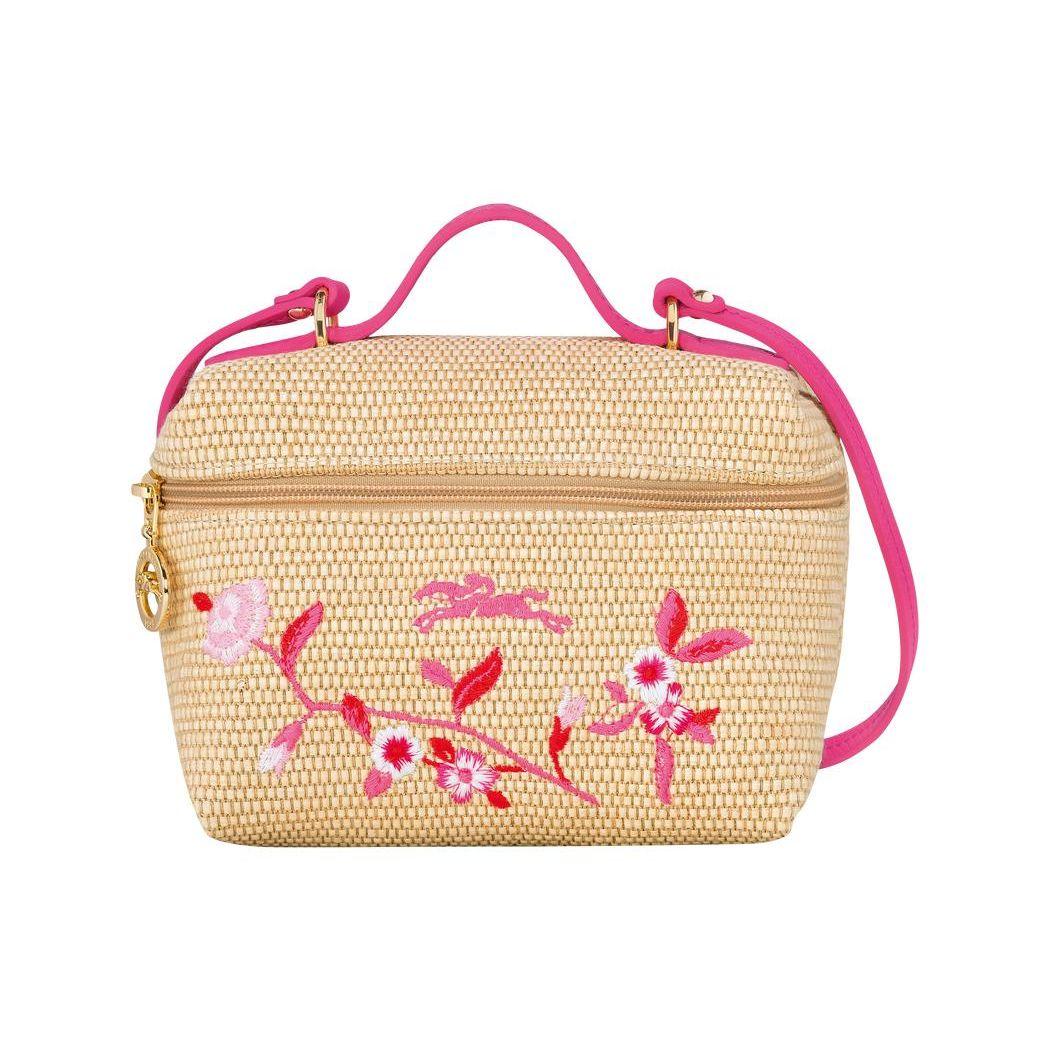 

Longchamp Le Panier Pliage 16 Woven Zipper Canvas And Leather Tote Bag Mini Women Tote Bags Pink 10187HCE319 Peach Pink