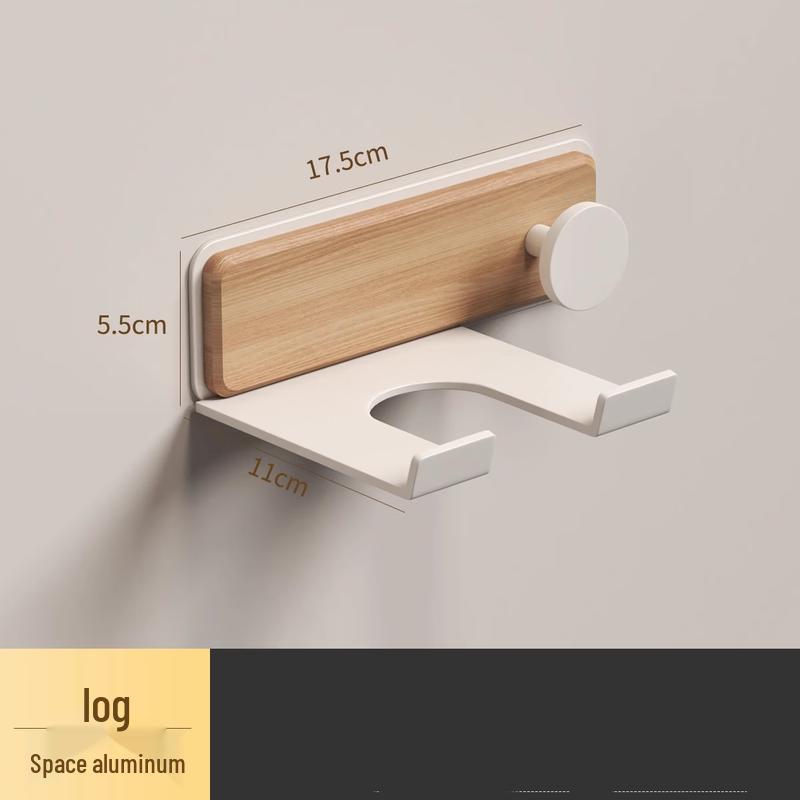 

Walnut Wood Bathroom Hair Dryer Rack