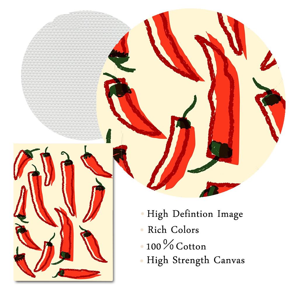 Kitchen Food Minimalist Posters Tomato Chilli pepper Banana Prints Canvas Painting Wall Art Pictures for Dining Room Home Decor