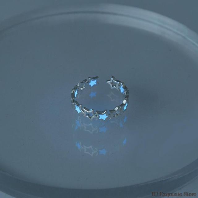 

1 шт. светящееся золотое, серебряное светящееся кольцо-бабочка для женщин сердце медное регулируемое открывающееся кольцо светится в темноте очаровательные ювелирные изделия темно-синий