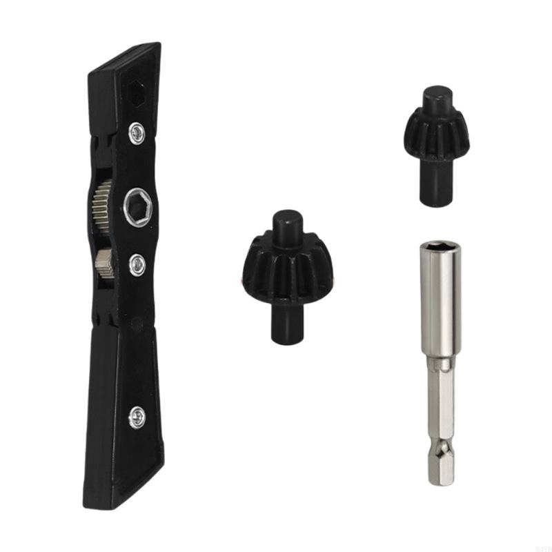 Reversible Ratchets Wrench Set With 3 Gear Heads For Power Drill Chucking Tightening And Loosening M4YD
