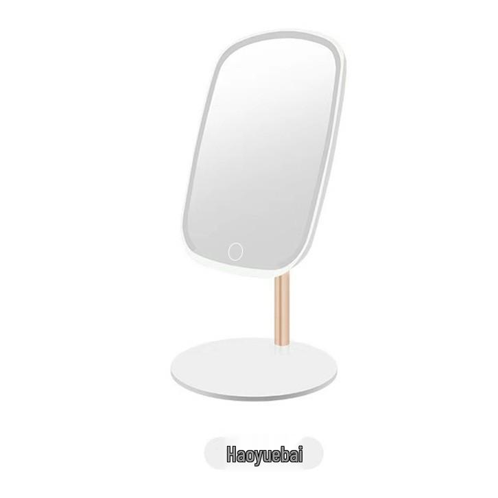 

Умное светодиодное зеркало для макияжа с раскладной металлической подставкой - Портативное настольное зеркало для инфлюенсеров белый