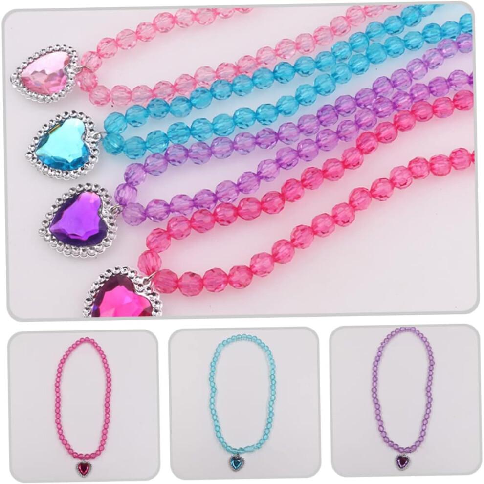 Jewellery Set for Girls Girls Princess Jewelry Dress up Set 4 Pack Necklace and Bracelet for Boys and Girls Parties Necklaces for Girls