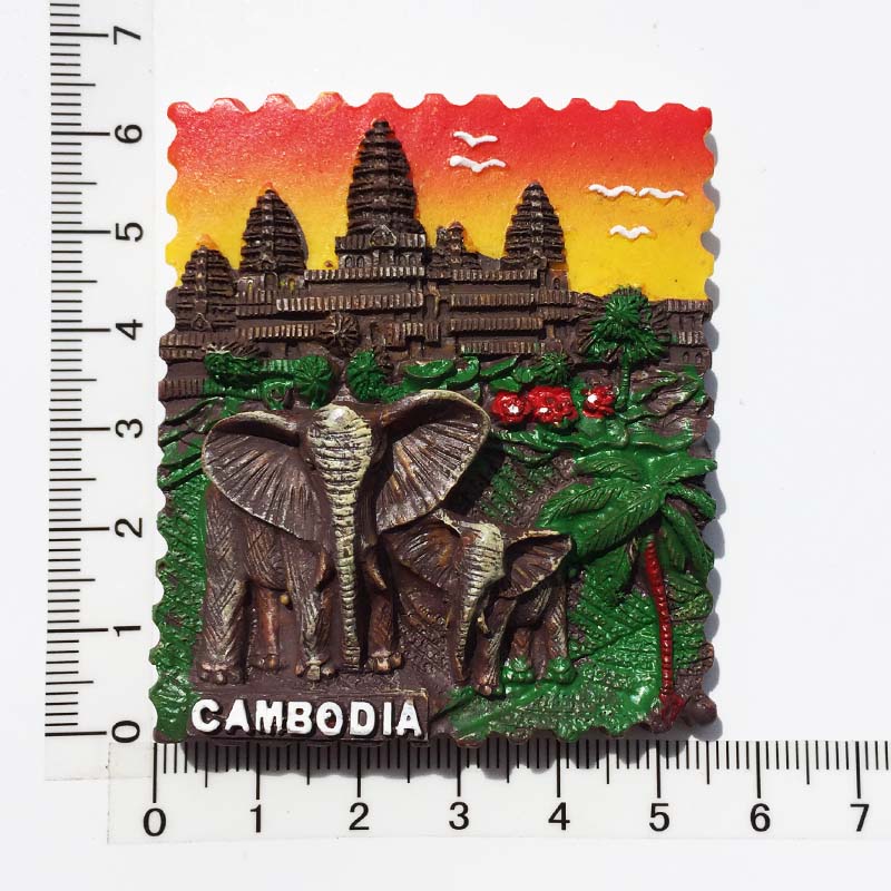 Cambodia Travelling Fridge Magnetic Stickers Angkor Wat Tourist Souvenirs Fridge Magnets Home Decor Message Board Stickers