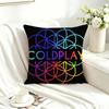 c-Coldplay MUSIC Square Double-Sided printed Pillow Case Bedroom Bedside Pillow Sofa Cushion Cover