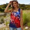 Square Collar Tank Top Women Print Tank Tee Casual Loose Fit Sleeveless Shirt