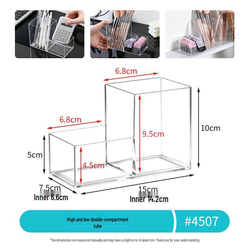 Acrylic Pen Holder: High-Capacity Transparent Storage Tube for Student Dorms and Office Desktops.