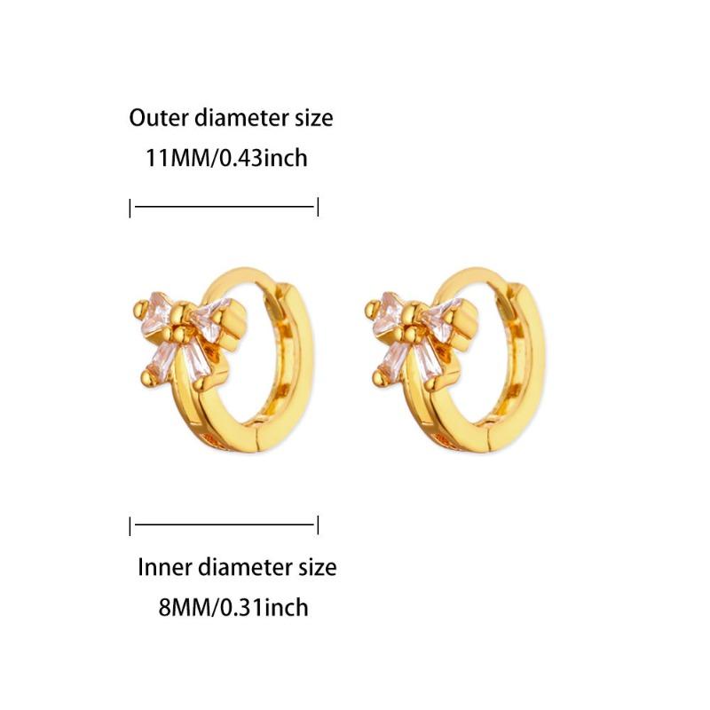 Multi-style Exquisite Geometric Butterfly Inlaid with Zircon Earrings Women's Fashion Retro Temperament Versatile