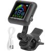 Clip on Tuner, High Definition Color Screen USB Rechargeable Ukulele Tuner Suitable for Guitar Bass Ukulele Violin (AT-102 black)