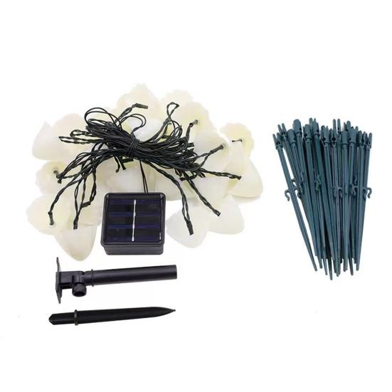 Pilz Solar Lichterkette mit Gartenstab, IP65 Wasserdichte Lichterkette mit 10/20 LEDs, Dekorative Lampe für Außen Garten Hof Terrasse Weg Rasen
