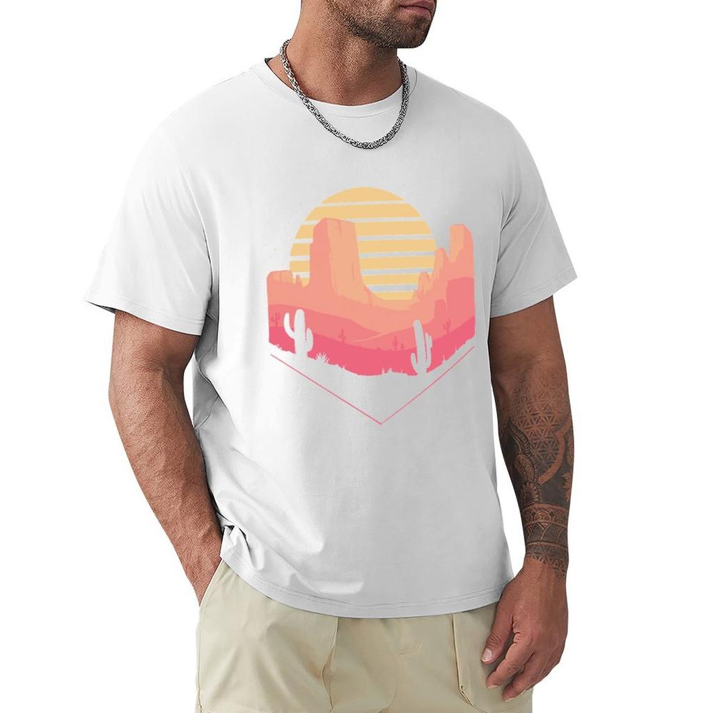 Retrowave Desert Tshirt Trendy Pattern Tshirt For Unisex