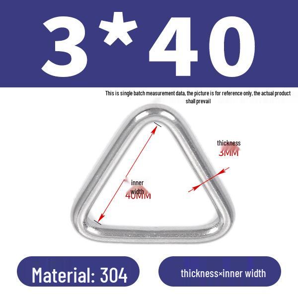 Triangelringspänne i rostfritt stål med ögleanslutning
