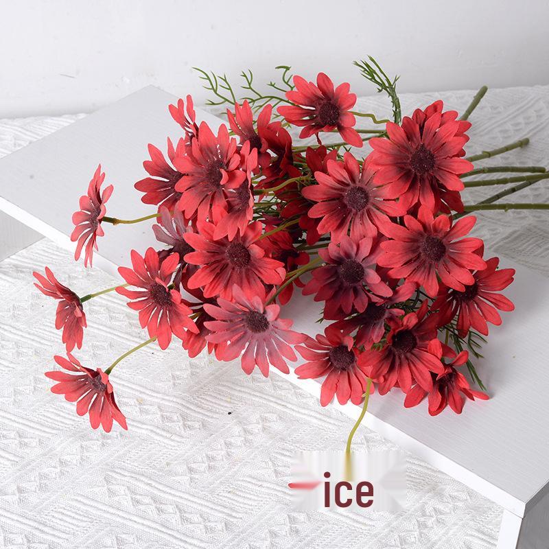 Искусственные ромашки, голландские хризантемы, букеты из космеи для дома, отеля, свадебного декора и фотореквизита красный