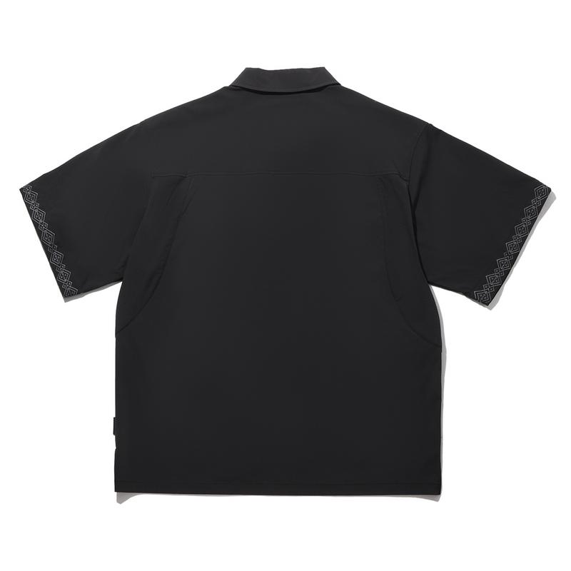 Li Ning All Things Have Spirit Series Casual Short Sleeve Shirt Men shirts Black ASHW049-3