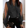 New Autumn/Winter Fashionable V-neck Lace Long-sleeved Blouses for Women