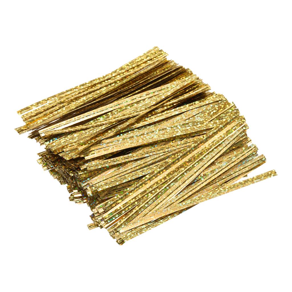 300pcs 100mm Kraft Paper Twist Ties Bread Candy Treat Bag Twist Ties for Wedding Party Wrapping Gift Bags