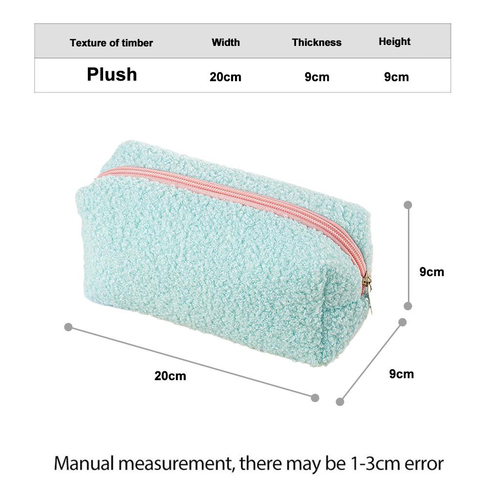 Fashionable Plush Cosmetic Pouch Portable Women's Cosmetic Organizer Clutch Storage Bag Lightweight Travel Makeup Bag