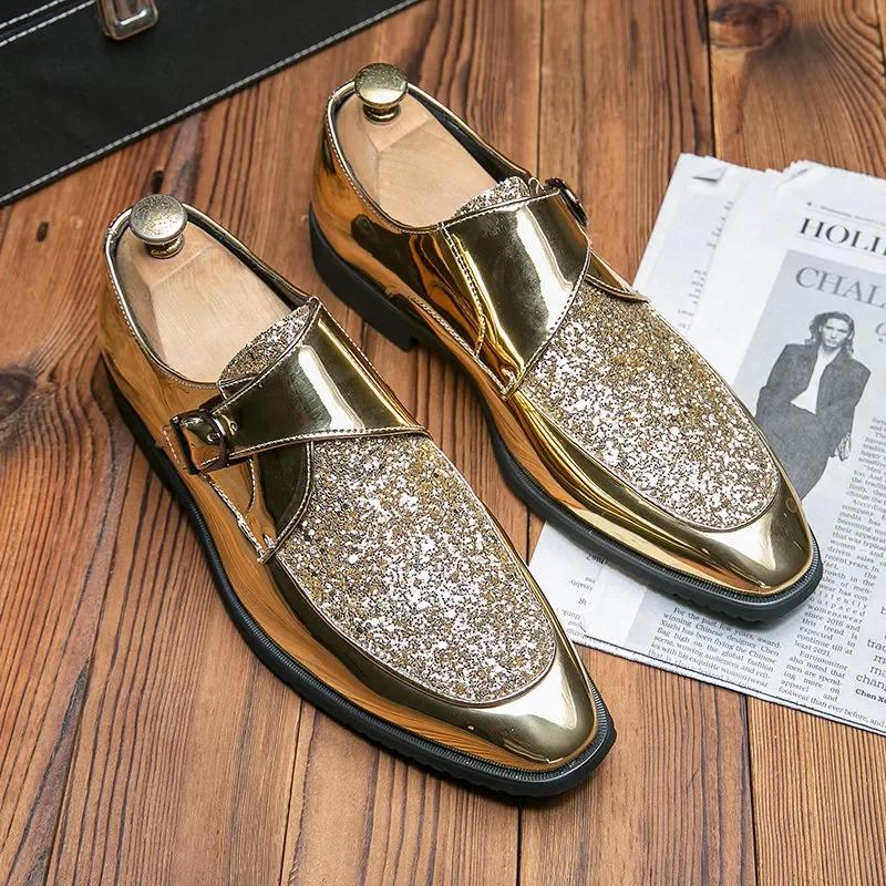

Shoes Men Casual Man Men s Summer Shine Gold Dress Patent Leather For Mens Gold Moccasins Business Pointed Bussiness Luxury 48 золотий
