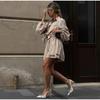 2024 Summer Women's Long-sleeved Tops Ruffled Shorts Casual Fashion Suits