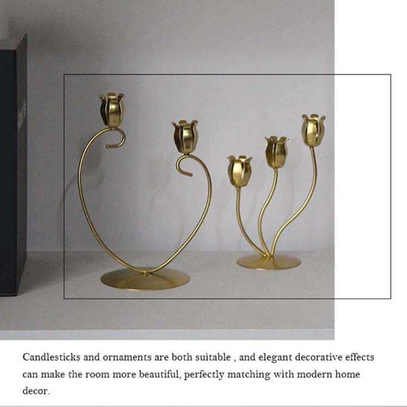Nordic Flower Shape Tapered Candle Holder Metal Candlestick Candelabra Centerpieces Decoration for Elegant in Any Room