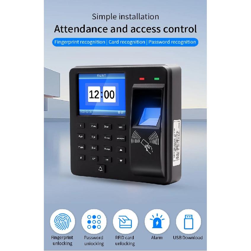 Biometric Fingerprint Access Control Intercom Time Attendance Machine Digital Electric RFID Code System For Door Lock Keys Tags