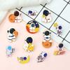 Creative Cartoon Astronaut Enamel Brooches Fashion Cute Space Moon Star Galaxy Bag Badge Lapel Pins Design Jewelry Gift for Kids