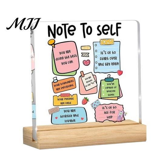 Desktop Spiritual Support Motivational Mental Health Decoration, Acrylic Sign with Wooden Stand, Quote Office Desk Decor, Inspirational Table Ornament