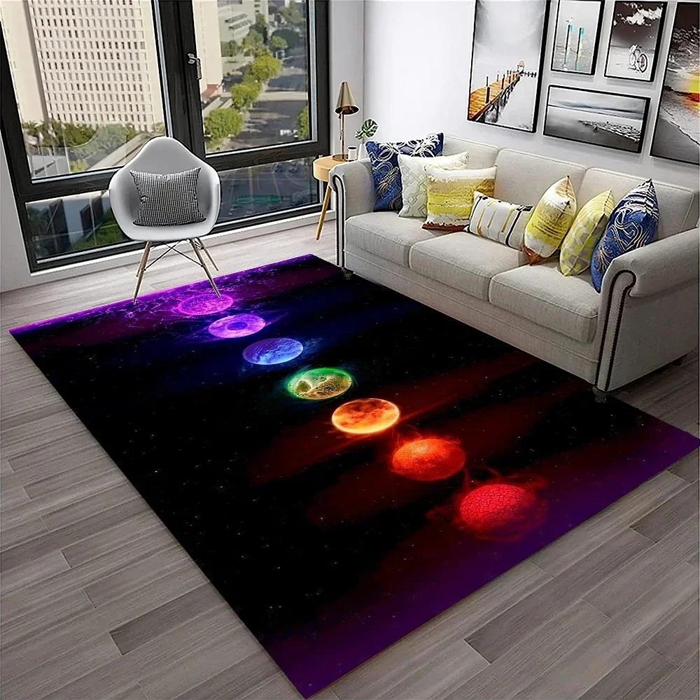 Naturalize Yoga Meditation Floor Mat with Rainbow 7 Chakra Design Soft Non-Slip Carpet for Living Room Stylish Rug for Bedroom