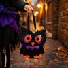 Portable Candy Storage Containers Halloween Felt Trick or Treat Bags, Cartoon Owl Bat Devil Pumpkin Kids Durable Pails Handheld Tote Reusable