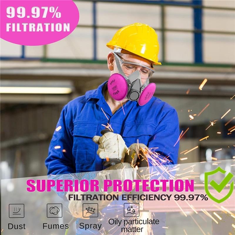 2097 Particulate Filter,Installed On 2097 Filters Retainer,Replacement for 6000 6200 6800 7000 7502 FF-4 Series,Filters Against Dust,Pink