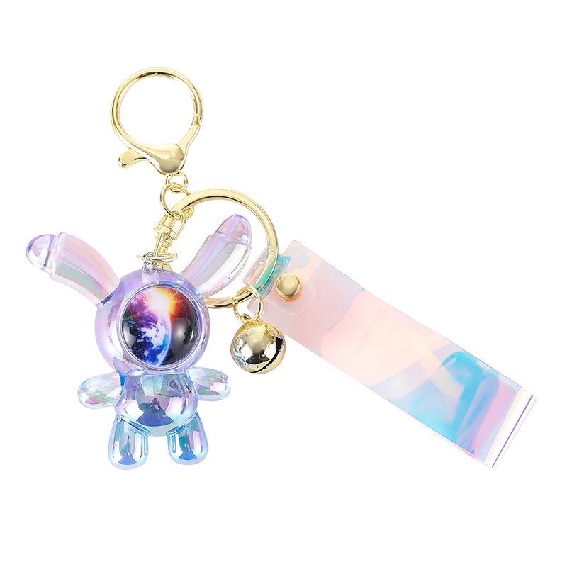 Acrylic Iridescent Long-Eared Rabbit Keychain Charm