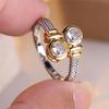 Luxury Female White Zircon Stone Silver Color Wedding  Promise Love Engagement Rings For Women