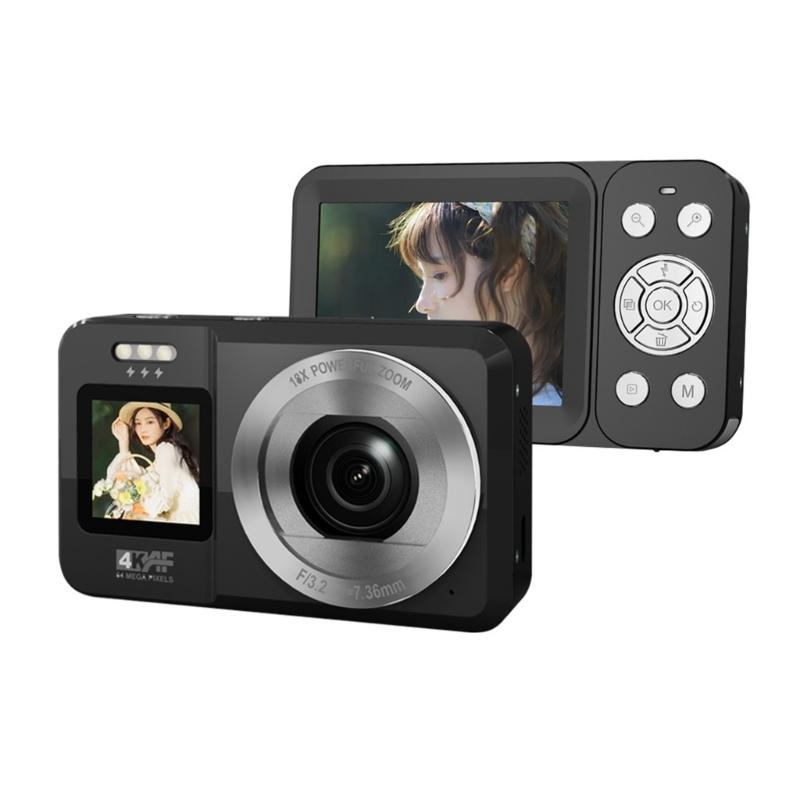 

4K UHD 64MP Digital Camera Double Screen 18X Zooms Portable Camera for Students Travel Vloggings