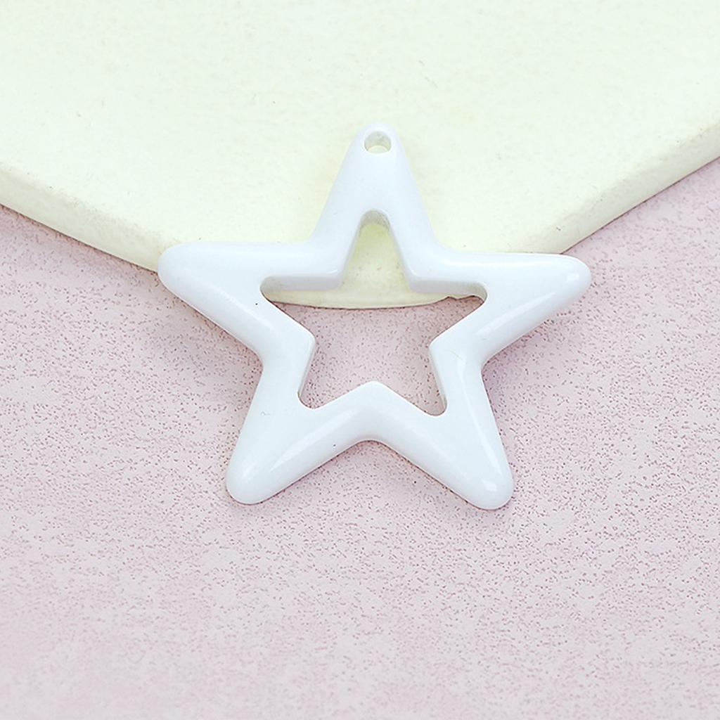 10Pcs Elegant Hollowed Out Star Pendant Small Five-pointed Star Charm DIY Necklace Accessory for Jewelry Making Supplies