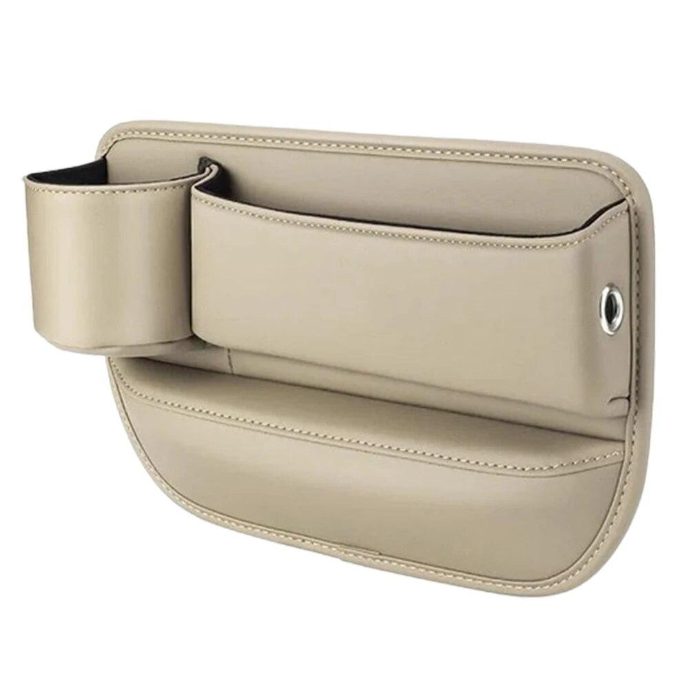 

Премиум-органайзер для автомобильного сиденья, многофункциональный боковой ящик для хранения на консоли с подстаканником, карман для хранения в салоне автомобиля, ящик для хранения абрикосовый