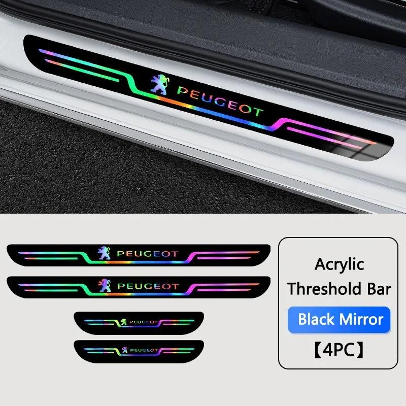 Car decorative laser door sill protection sticker is suitable for Peugeot 206 207 208 301 307 308 406 407 408 508 YYY 607 2008 3008