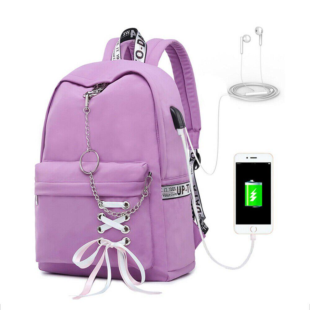 Buy Women Backpack USB Charging Large School Bags for Teenage Girl