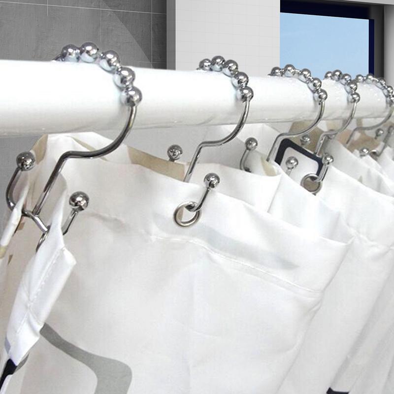 Shower Hooks For Shower Drape Double Shower Hooks Shower Drape Hangers 12X Shower Rod Hooks Bathroom Hooks Rust Proof Shower