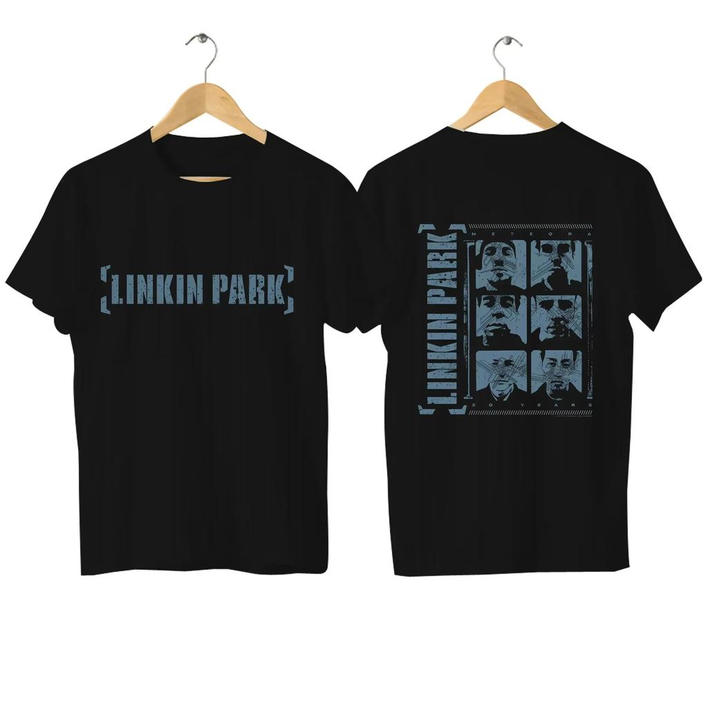 Linkin Hybrid Theory Red Flag Park 2024 Męska Bawełniana Luźna Koszulka Casual Wygodna Oddychająca Streetwear Koszulka z Nadrukiem