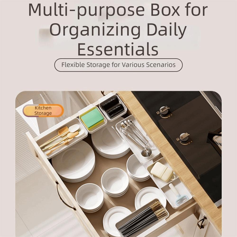 3Pcs Partitioned Storage Drawer Storage Box Set Practical Drawer Organizer Trays Desk