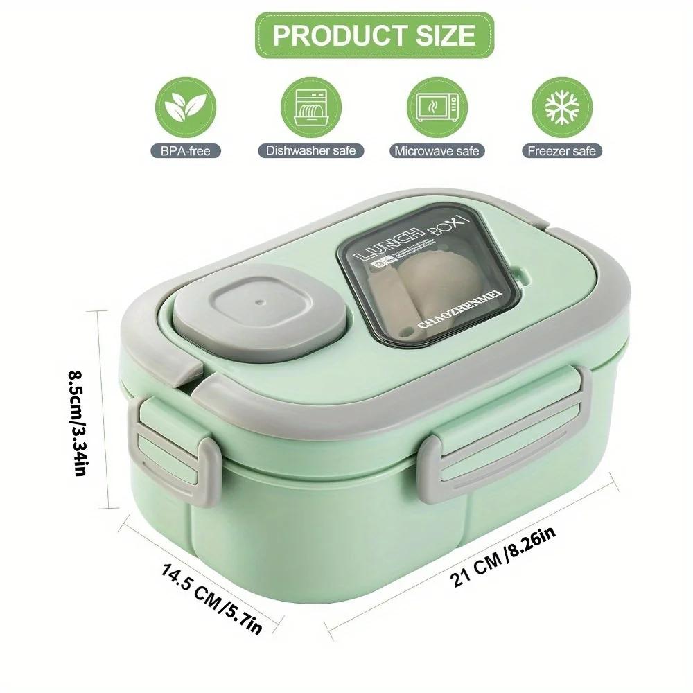 1PC Convenient Insulated Lunch Box, European Oval Sealed Fresh-keeping Lunch Box, Double-layer Household Adult Bento Box